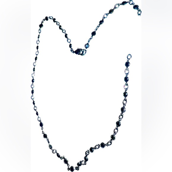Black and silver Dainty Necklace 16” - Picture 3 of 4